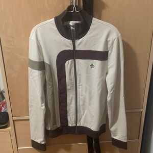 Original Penguin Men's Jacket in Cream and Brown